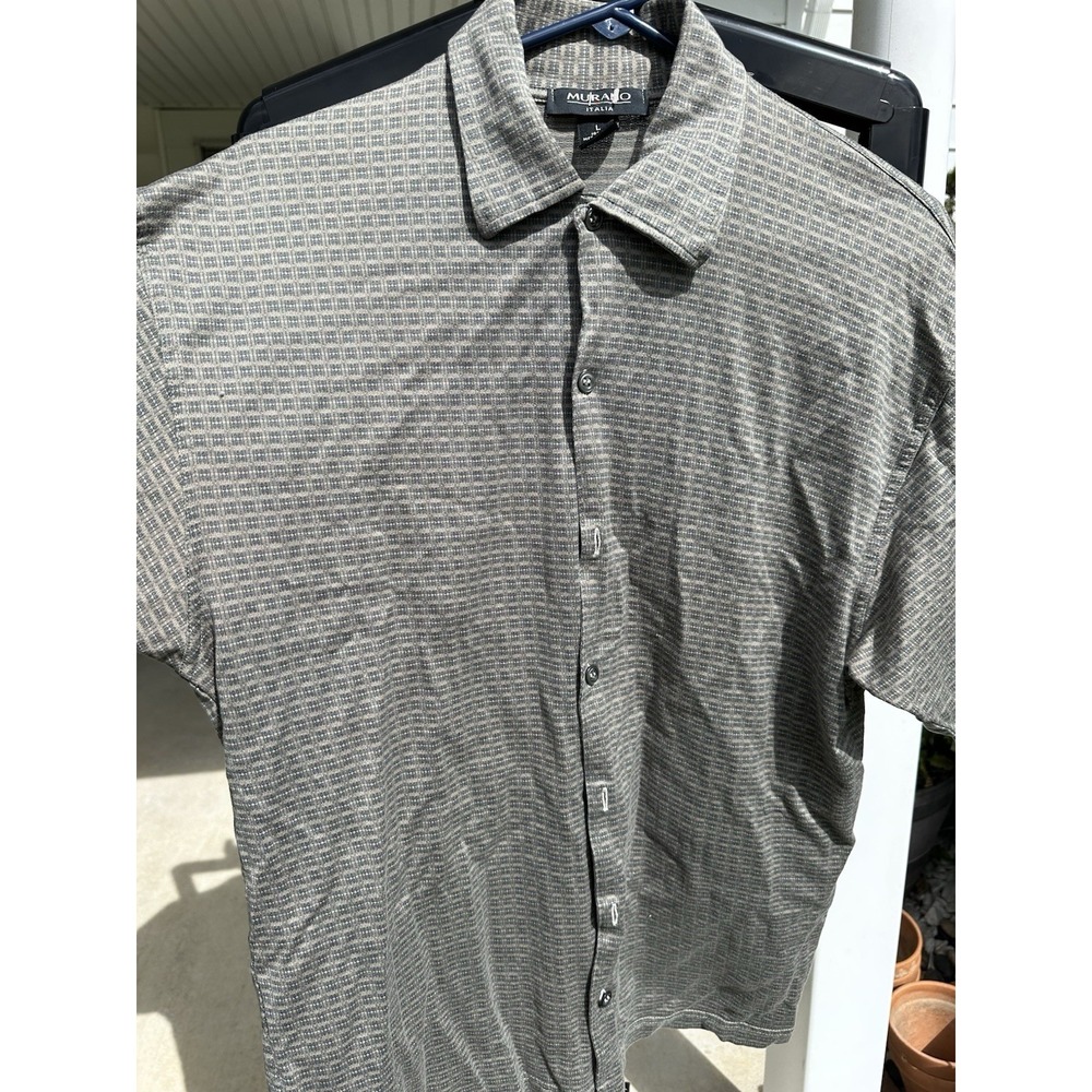 Murano Italia Men Large Short Sleeve Polo Shirt Mercerizeo‎ Cotton Made In Italy